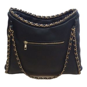 Women's Black Hand Bag With Chains .